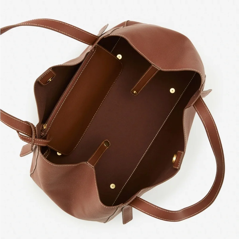 Jmaclaughing Lane Leather Tote | Elegant Brown Leather Tote Bag